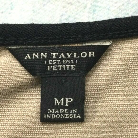 Ann Taylor Womens Dress size Medium Petite Tan Black Yellow Sheath Soft Stretch - Picture 7 of 12